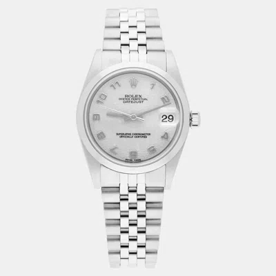 Pre-owned Rolex Datejust 78240 Automatic Silver Stainless Steel Women's Wristwatch 31 Mm