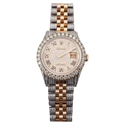 Pre-owned Rolex Datejust All Diamond Two Tone Men's Watch In Multi