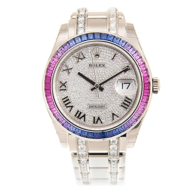 Rolex Datejust Automatic Chronometer Diamond Men's Watch 86349 Sapurp In Blue / Gold / Gold Tone / Purple / White