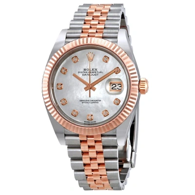 Rolex Datejust Automatic Diamond Men's Steel And 18ct Everose Gold Jubilee Watch 126331mdj In Gray