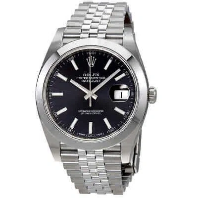 Pre-owned Rolex Datejust Black Dial Automatic Men's Jubilee Watch 126300bksj