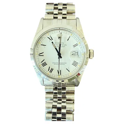 Pre-owned Rolex Datejust "buckley" Roman Dial 1981 Stainless Steel Jubilee Bracelet In Multiple