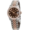 ROLEX ROLEX DATEJUST CHOCOLATE DIAL AUTOMATIC LADIES STEEL AND EVEROSE GOLD JUBILEE WATCH 278381CHDJ