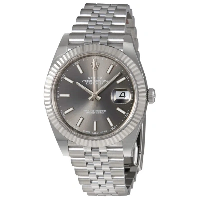 Rolex Datejust Dark Rhodium Dial Automatic Men's Jubilee Watch 126334rsj In Metallic