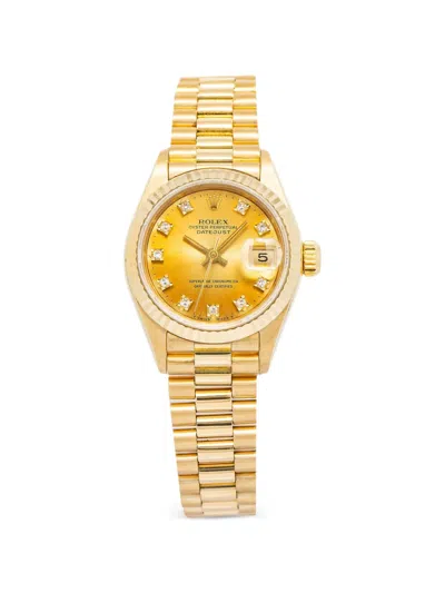 Pre-owned Rolex Datejust Diamond 26mm Watch In Gold
