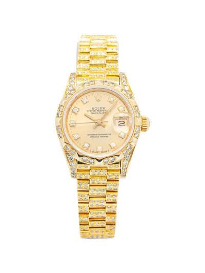 Pre-owned Rolex Datejust Diamond 26mm Watch In Gold