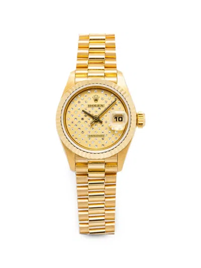 Pre-owned Rolex Datejust Diamond 26mm Watch In Gold
