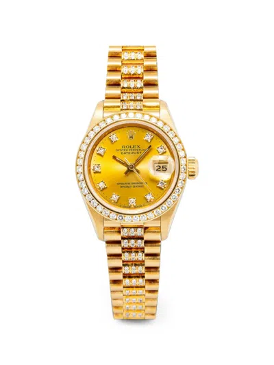 Pre-owned Rolex Datejust Diamond 26mm Watch In Gold