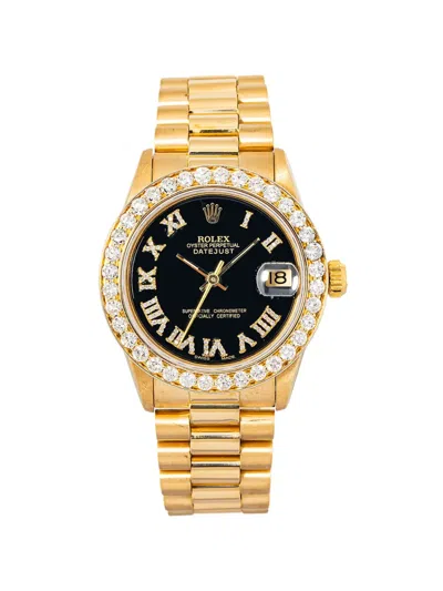 Pre-owned Rolex Datejust Diamond 31mm Watch In Black