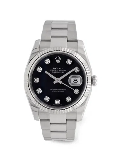 Pre-owned Rolex Datejust Diamond 36mm Watch In 黑色
