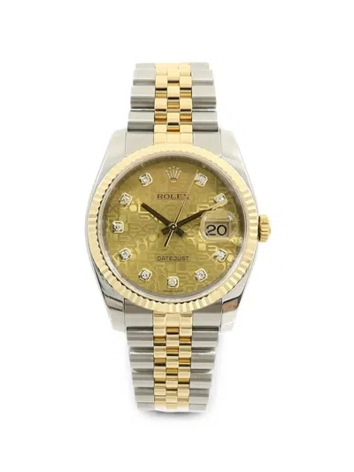 Pre-owned Rolex Datejust Diamond 36mm Watch In Gold