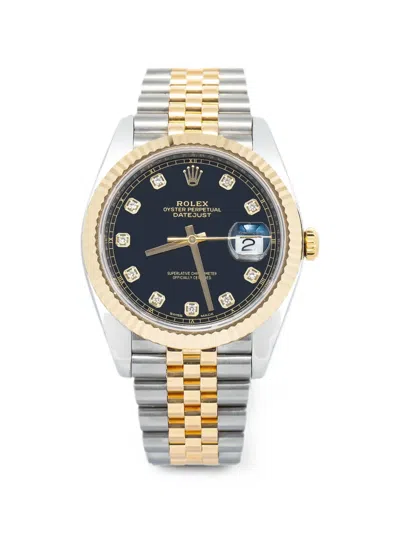 Pre-owned Rolex Datejust Diamond 41mm Watch In Black