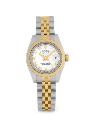 Pre-owned Rolex Datejust Fluted Bezel 26mm Watch In 白色