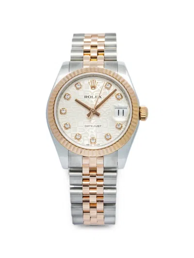 Pre-owned Rolex Datejust Fluted Bezel 31mm Watch In 中性色