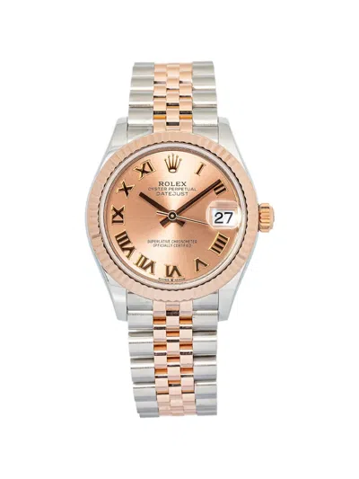 Pre-owned Rolex Datejust Fluted Bezel 31mm Watch In Pink