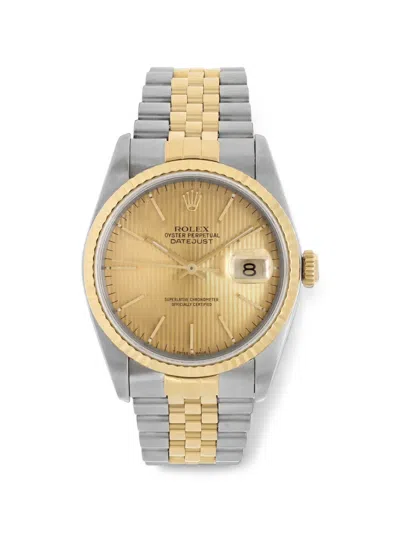 Pre-owned Rolex Datejust Fluted Bezel 36mm Watch In Gold