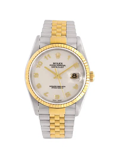 Pre-owned Rolex Datejust Fluted Bezel 36mm Watch In Neutrals