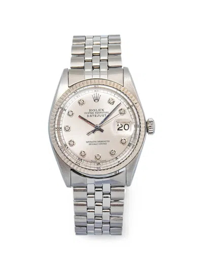 Pre-owned Rolex Datejust Fluted Bezel 36mm Watch In Silver
