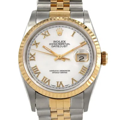 Pre-owned Rolex Datejust Gold Stainless Steel Yellow Gold Wristwatch () In Multi
