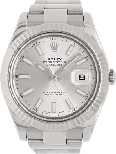 Pre-owned Rolex Datejust Ii 41mm In Silver