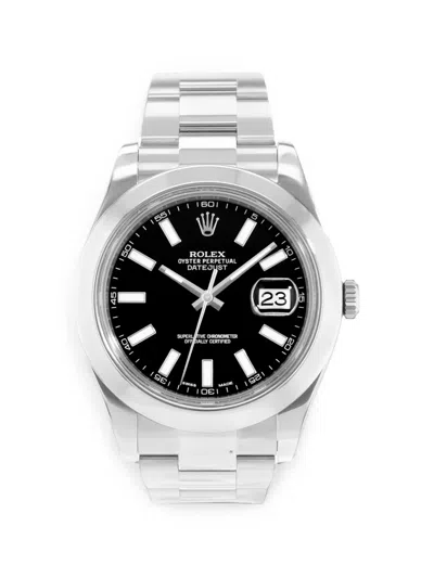 Pre-owned Rolex Datejust Ii 41mm Watch In Black