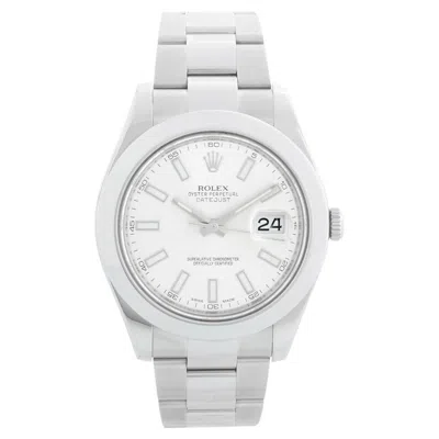 Pre-owned Rolex Datejust Ii Men's 41mm Silver Dial Stainless Steel Watch 116300 In Multi