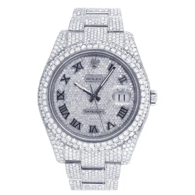 Pre-owned Rolex Datejust Ii Roman Numeral Dial Aftermarket Diamond Watch In Multi