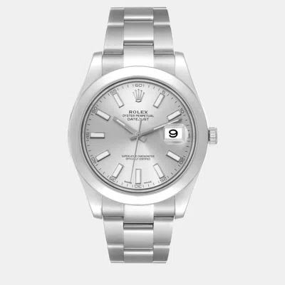 Pre-owned Rolex Datejust Ii Silver Dial Steel Men's Watch 41 Mm