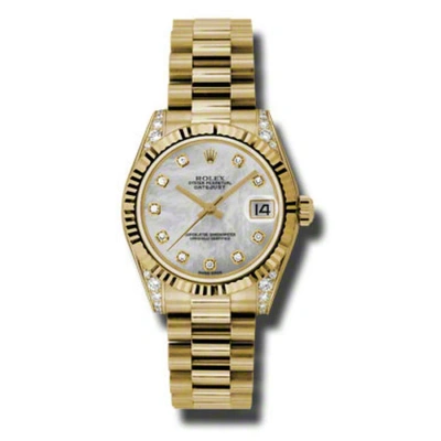 Rolex Datejust Lady 31 Mother Of Pearl Dial 18k Yellow Gold President Automatic Ladies Watch 178238m