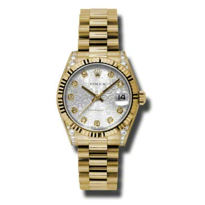 Rolex Datejust Lady 31 Silver Dial 18k Yellow Gold President Automatic Ladies Watch 178238sjdp