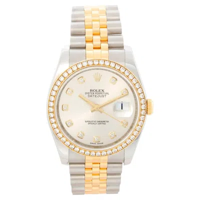 Pre-owned Rolex Datejust Men's 2-tone Steel & Gold Watch 116243 In Multi