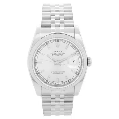 Pre-owned Rolex Datejust Men's Stainless Steel Watch 116234 In Multi