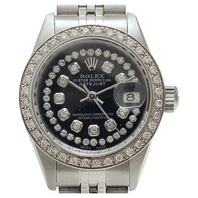 Pre-owned Rolex Datejust Oyster Perpetual Stainless Steel Diamond Set, Automatic In Multi