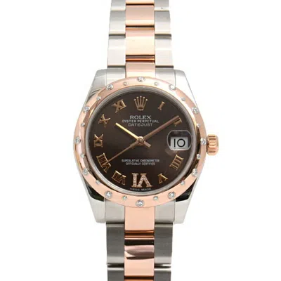 Pre-owned Rolex Datejust Pink Gold (18k) Stainless Steel Wristwatch () In Multi