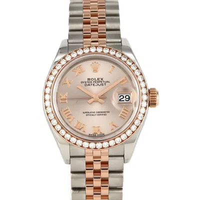 Pre-owned Rolex Datejust Pink Gold Stainless Steel Wristwatch () In Multi