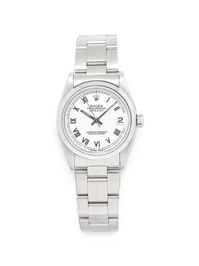 Pre-owned Rolex Datejust Roman Numeral 31mm Watch In White
