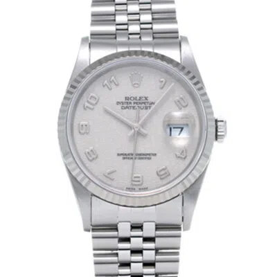 Pre-owned Rolex Datejust Stainless Steel Wristwatch () In White