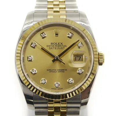 Pre-owned Rolex Datejust Stainless Steel Yellow Gold (18k) Wristwatch () In Multi
