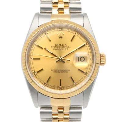 Pre-owned Rolex Datejust Stainless Steel Yellow Gold (18k) Wristwatch () In Multi