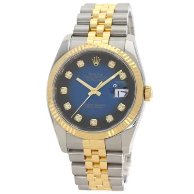 Pre-owned Rolex Datejust Stainless Steel Yellow Gold (18k) Wristwatch () In Multi