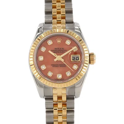 Pre-owned Rolex Datejust Stainless Steel Yellow Gold Wristwatch () In Multi