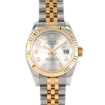 Pre-owned Rolex Datejust Stainless Steel Yellow Gold Wristwatch () In Multi