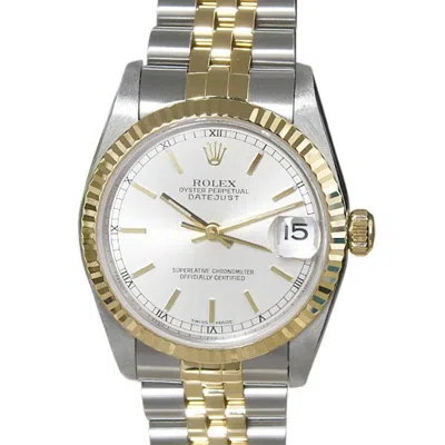 Pre-owned Rolex Datejust Stainless Steel Yellow Gold Wristwatch () In Multi