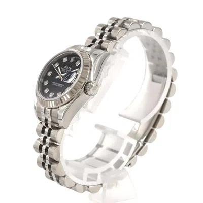 Pre-owned Rolex Datejust Steel Bag Watch () In Black