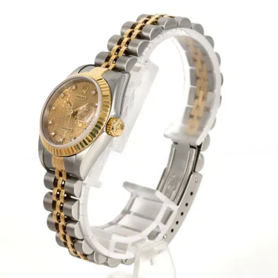Pre-owned Rolex Datejust Steel Bracelet Watch () In Gold