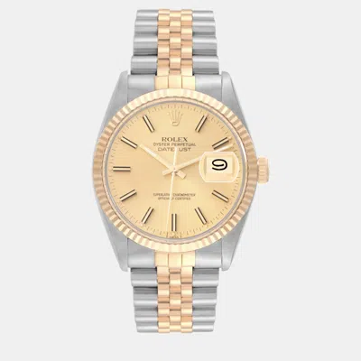 Pre-owned Rolex Datejust Steel Yellow Gold Vintage Men's Watch 36 Mm