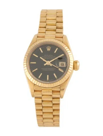 Pre-owned Rolex Datejust Watch, 26mm In Multicolor