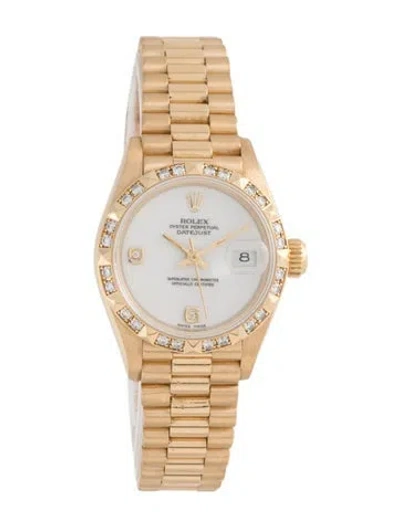 Pre-owned Rolex Datejust Watch, 26mm In Multicolor