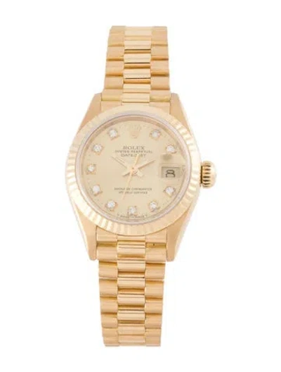 Pre-owned Rolex Datejust Watch, 26mm In Multicolor
