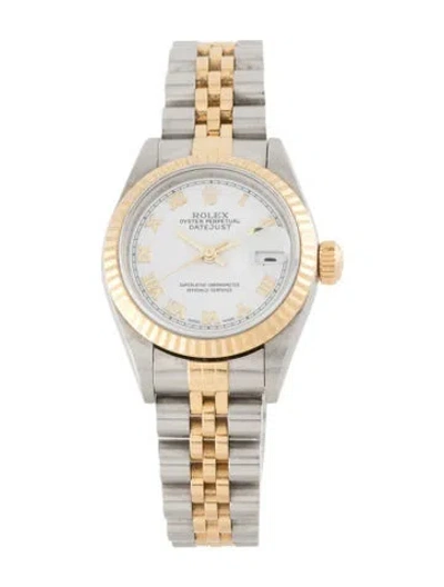 Pre-owned Rolex Datejust Watch, 26mm In Multicolor